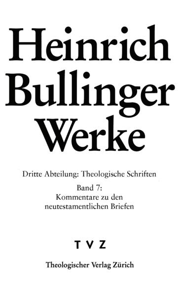 Heinrich Bullinger Werke, Band 7