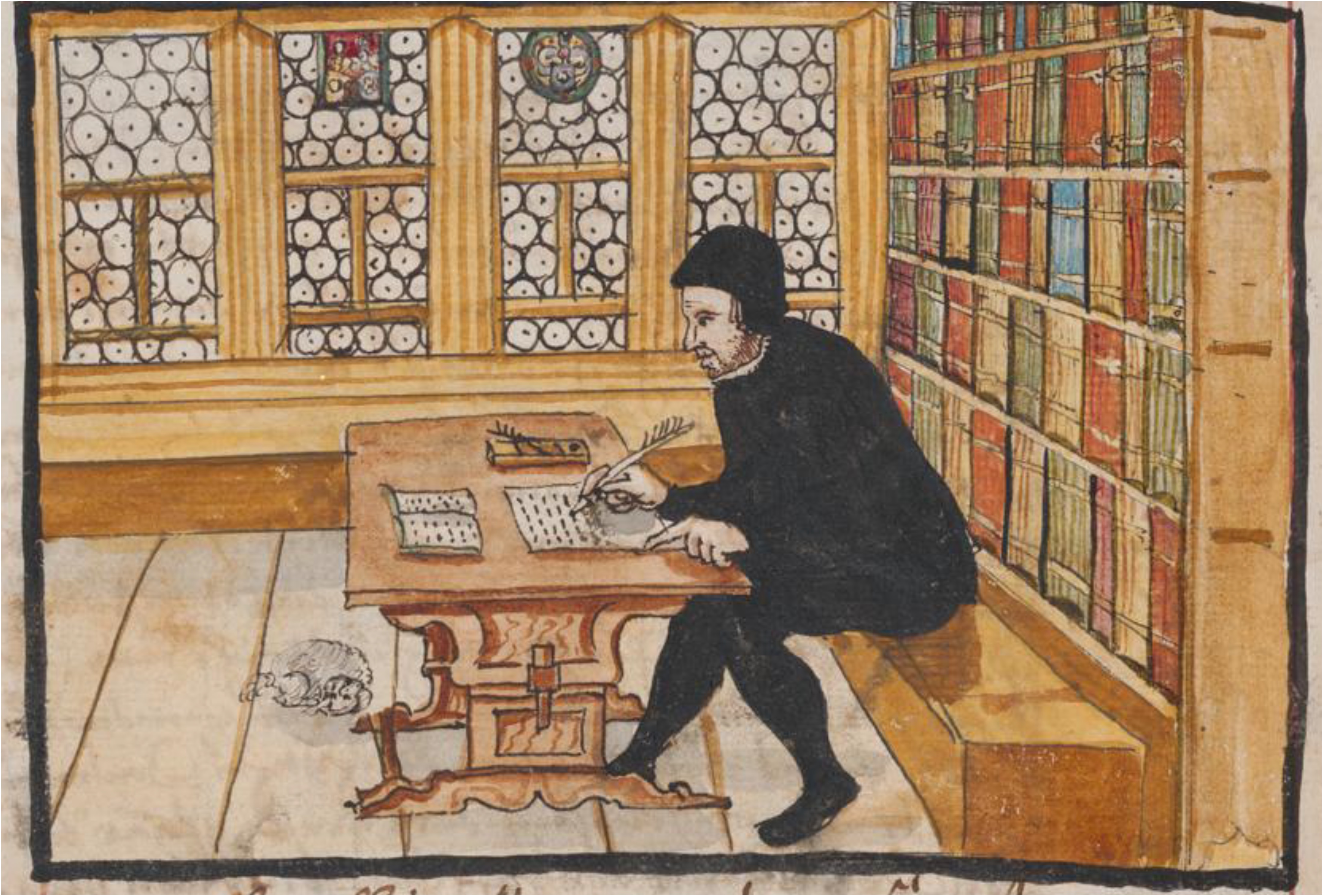Bild: Zwingli in seiner Privatbibliothek