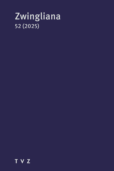 Cover, Zwingliana 52 (2025)