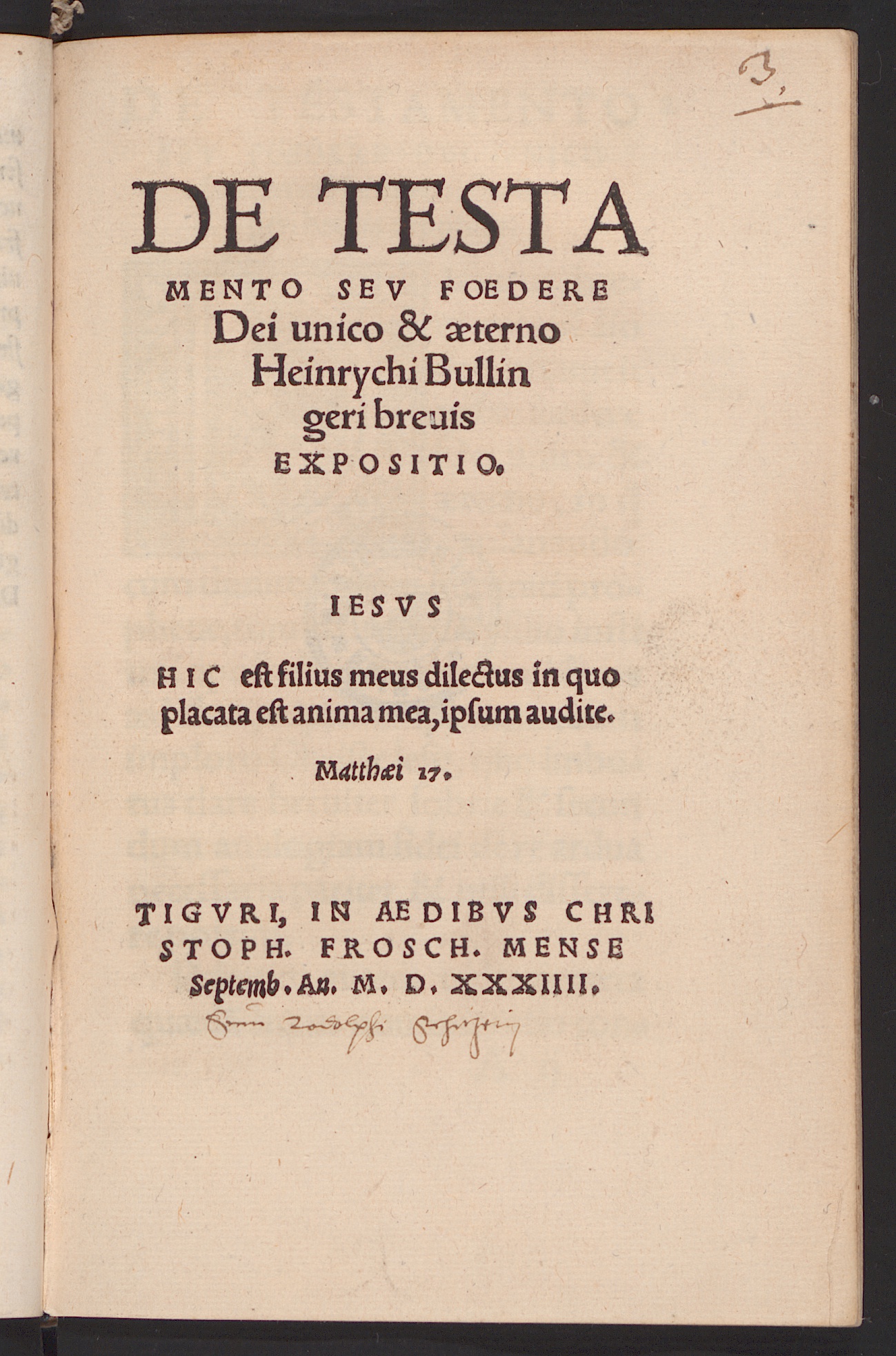 Cover, De testamento
